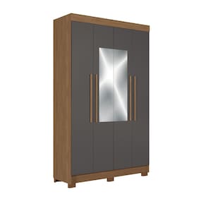 Guarda-Roupa Casal 4 Portas 2 Gavetas Com Espelho 130cm Homero Estilo MM