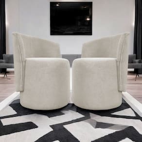 Kit 2 Poltronas Decorativa Luxo Para Sala Recepção Escritório Aura Bouclé Premium