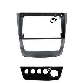 Moldura De Painel 2 Din 9" Polegadas Vw Gol Saveiro Voyage G6 - Prata Top