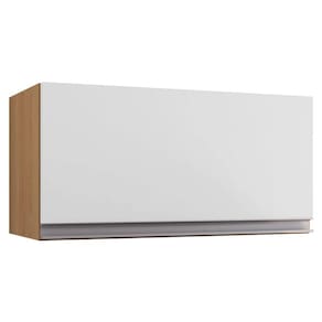 Armário Aéreo para Cozinha Andréia 1 Porta Amêndoa Branco - AJL