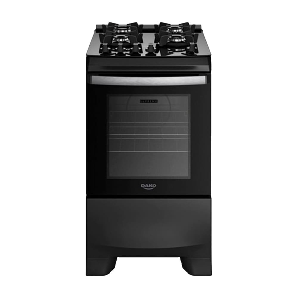 Fogão 4 Bocas Dako Supreme Glass Preto Mesa em Vidro - Bivolt - 300001816