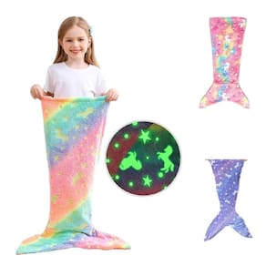 Calda De Sereia Saco De Dormir Coberta Infantil Manta Brilha No Escuro Cobertor Divertido Meninas