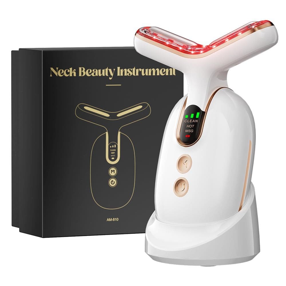 Massageador facial Ihelol Neck Face Multifuncional em Ouro Branco
