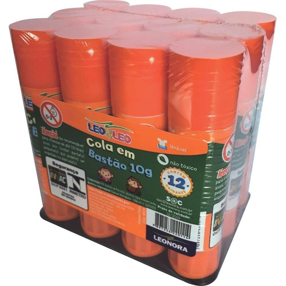 Kit 12 Cola Em Bastao 10g Leo E Leo