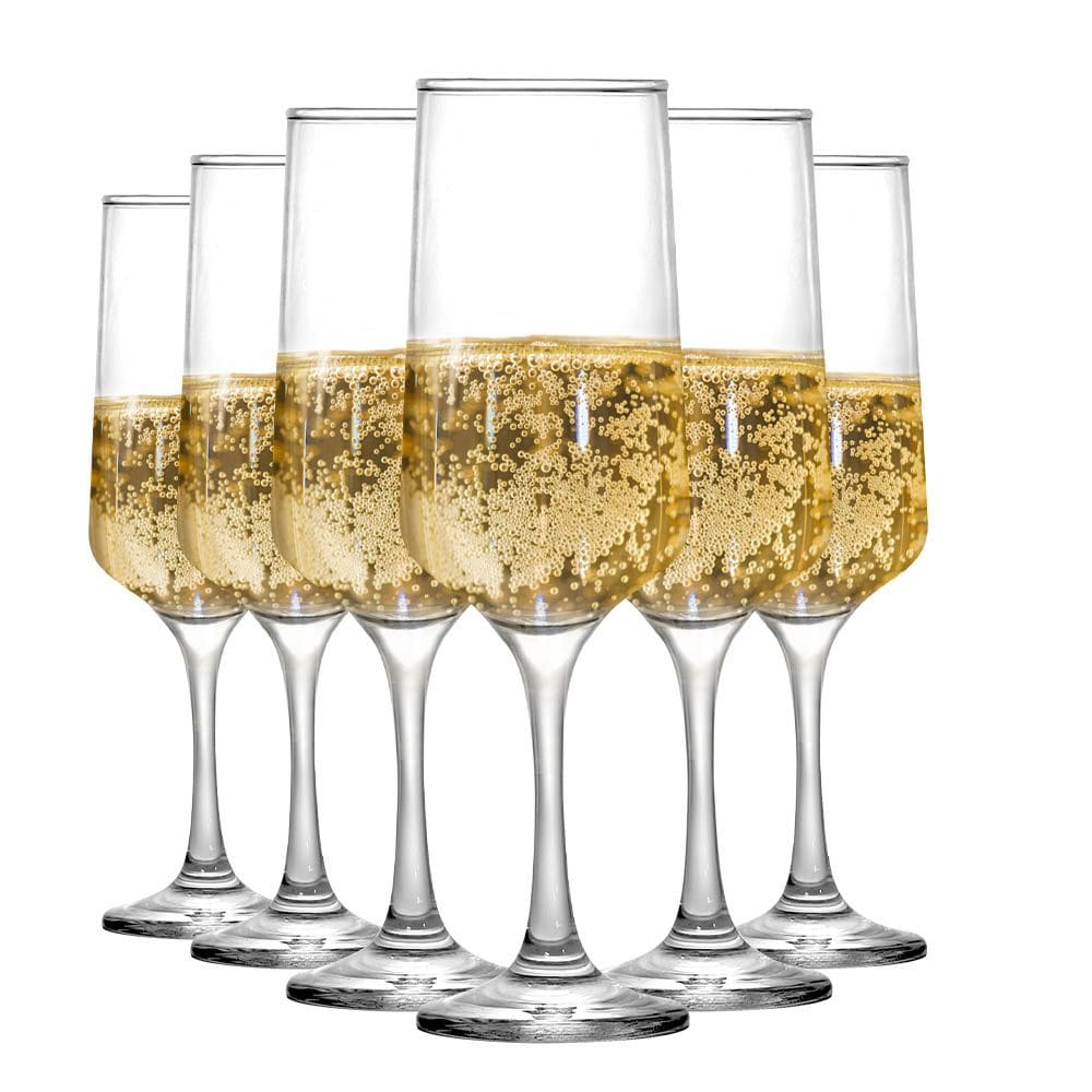 Taças Square Champagne de Vidro 6pcs, 240ml - Ruvolo