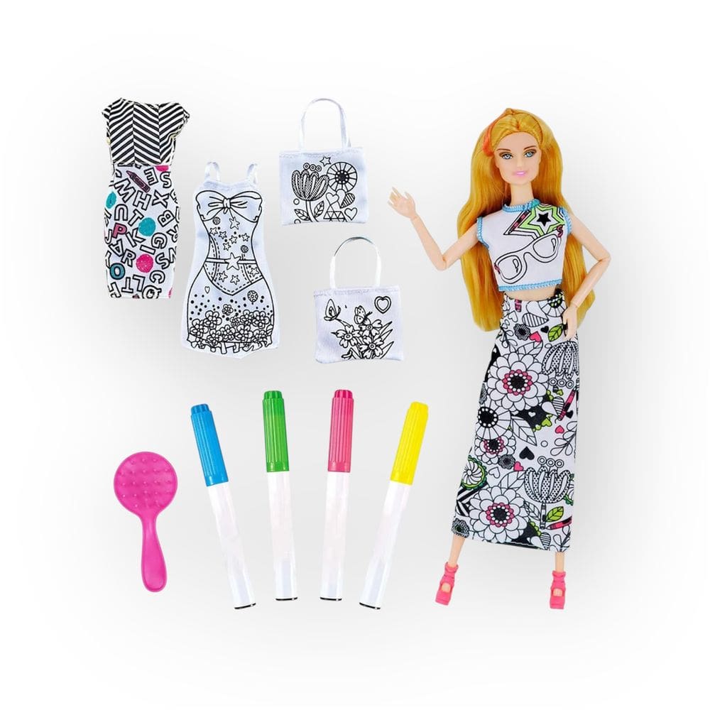 Kit de Pintura de Moda com Boneca DM Toys