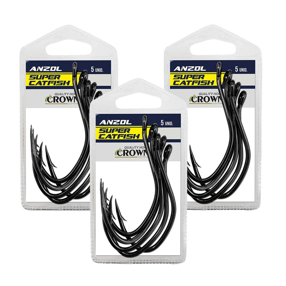 Anzol Crown Super Cat Fish Peixe Couro Aço Carbono Forjado Nº2 15UN