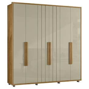 Guarda Roupa Casal 230cm Com 6 Portas Barok Opala/Cumaru Z10 - Mpozenato