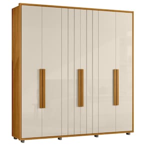 Guarda Roupa Casal 230cm Com 6 Portas Barok Off/Cinamomo Z10 - Mpozenato