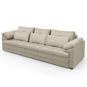 Sofá Retrátil 3 Lugares Para Sala 257cm Dijon Couro Creme S07 - Mpozenato
