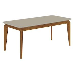 Mesa de Jantar Brenda 180x90 com Vidro Freijó Off White - Leifer Móveis