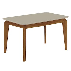 Mesa de Jantar Brenda 120x80 com Vidro Freijó Off White - Leifer Móveis