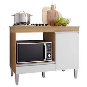 Balcão para Cooktop Carla Amêndoa Branco - AJL