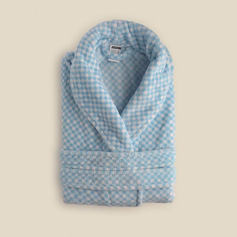 Roupão Vichy Microfibra Azul - A\CASA