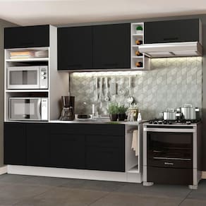Cozinha Completa Madesa Agata Armário Balcão s/ Tampo Branco