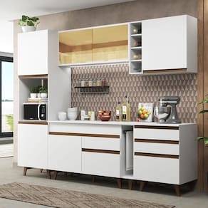 Cozinha Completa Madesa Reims com Armário e Balcão - Branco