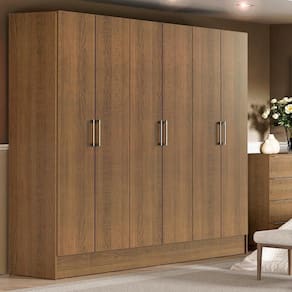 Guarda-Roupa Casal VIP 6 Portas Batentes Rustic Madesa