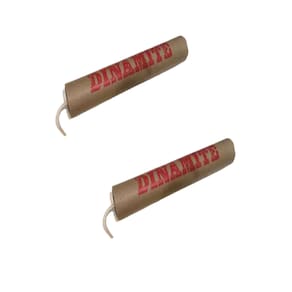 Kit C/ 2 Dinamites Bomba Militar Fake Decoração Festas