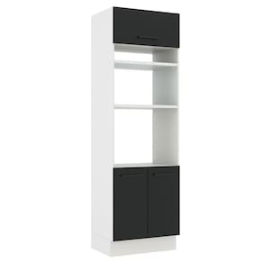 Torre Quente Madesa Agata 70cm 3 Portas Branco e Preto