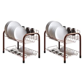 Kit 2 Escorredores de Louças Beliche Isabela com Porta Copos Cobre