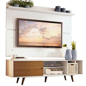 Rack Dubai e Painel até 65" com Pés Branco/rustic Madesa