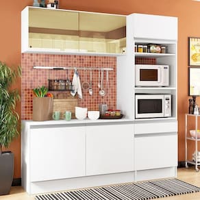 Cozinha Compacta Diamante Pop com Armário Branco
