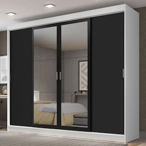Guarda-roupa Casal Austin 4 Portas 3 Gavetas Branco