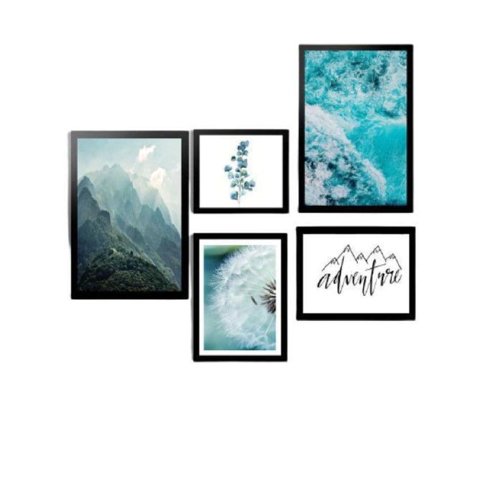 Kit 5 Quadros Decorativos Com Moldura Adventure