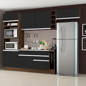Cozinha Completa Madesa Com Armário E Balcão Rustic/preto