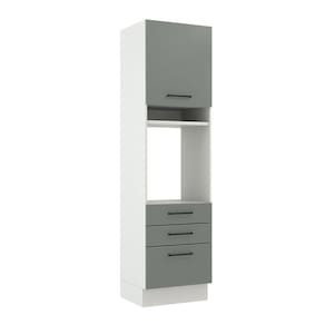 Torre Quente Madesa Agata 1 Porta 3 Gavetas Branco Cinza