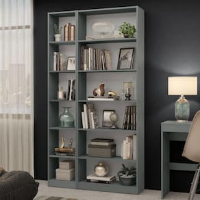 Kit Madesa Estante Livreiro 6908 Estante Livreiro 6906 Cinza