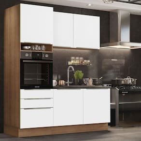 Cozinha Compacta Lux Com Armário E Balcão 5 Portas 3 Gavetas