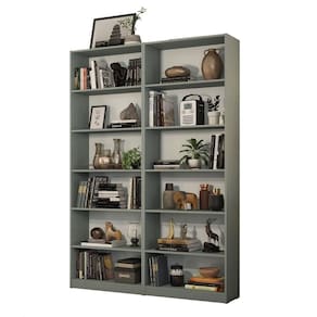 Kit Madesa com 2 Estantes Livreiro 6908 Cinza