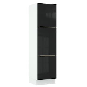 Paneleiro Madesa Lux 60cm 3 Portas Branco Preto