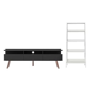 Rack para até 65 Polegadas Estante Escada Preto branco