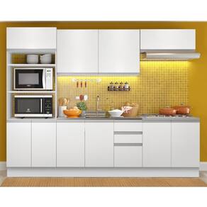 CozinhaGlamy Viena 10 Portas 3 Gavetas BrancaMadesa