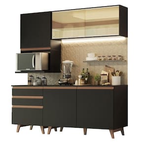 Cozinha Reims 180002 com Armário e Balcão Preto