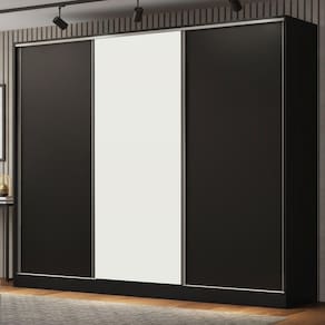 Guarda Roupa Casal Royale 3 Portas de Correr Pto Pto Branco