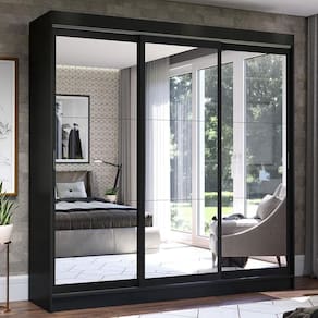 Guarda Roupa Casal Istambul 3 Portas com Espelho Madesa