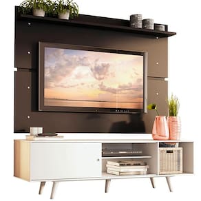 Rack Dubai e Painel até 65" com Pés Branco/preto Madesa