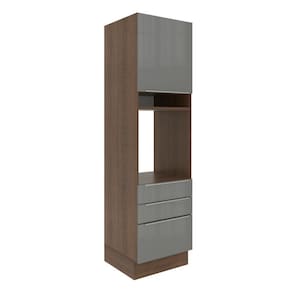 Torre Quente Madesa Lux 60 Cm 1 Porta 3 Gavetas Rustic/cinza