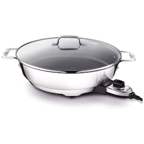 Frigideira Elétrica All-Clad de Aço Inox 7 Litros com Revestimento Antiaderente, Controle de Temperatura e Utensílios de Cozinha