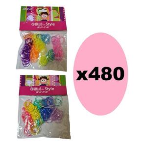 480 Xuxinhas Elásticos De Silicone Colorida Com Bolinha