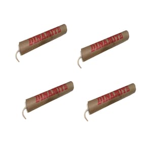 Kit C/ 4 Dinamites Bomba Militar Fake Decoração Festas