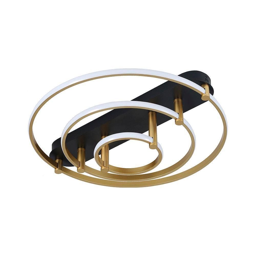 Plafon Skylight Listo 3106m Led Bivolt Preto-dourado