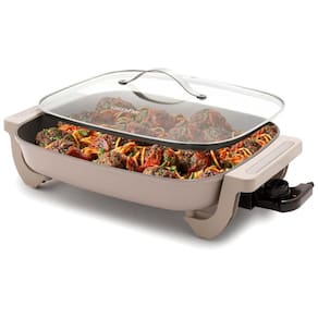 Frigideira Elétrica GreenPan Advanced 30 X 38 cm com Tampa, Capacidade de 6,6 Litros para Refeições em Família, Revestimento Cerâmico