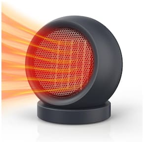 Aquecedor Espacial Portátil, Ventilador de Aquecimento de Alta Potência com Elementos Cerâmicos PTC para Uso Interno - Cinza Escuro,Coolfor
