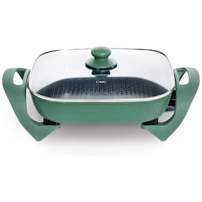Panela Elétrica COOK WITH COLOR 30cm x 30cm com Revestimento Cerâmico Antiaderente, Livre de Substâncias Nocivas, 1400W, Tampa de Vidro,