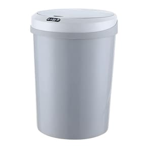 Lixeira Automática Com Sensor 12l - Praticidade e Higiene cinza