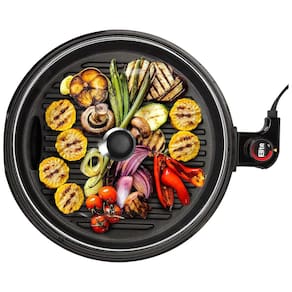 Churrasqueira Elétrica Indoor Elite Gourmet EMG6505G Smokeless com Tampa de Vidro, Fácil de Limpar - Design Não-Grudento e Ajuste de